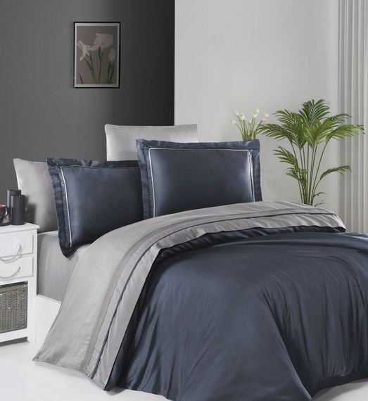 Постільна білизна First Choice Deluxe Satin 200 х 220 см Serenity Denim-Grey