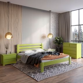 Односпальне дерев&#039;яне ліжко Mebigrand Колумбія Лайм (S3050G70Y) 90х190 см (MBG-14623)