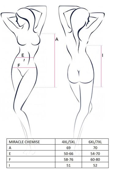 Сорочка з глибоким декольте Passion MIRACLE CHEMISE 4XL/5XL, black, трусики | Зображення 1