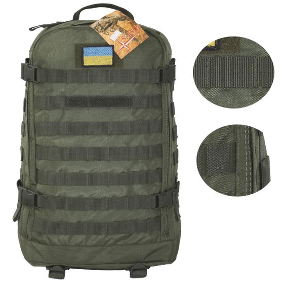 Тактичний, штурмовий суперкріпкий рюкзак 32 літра олива. Кордура 1100 ден MS