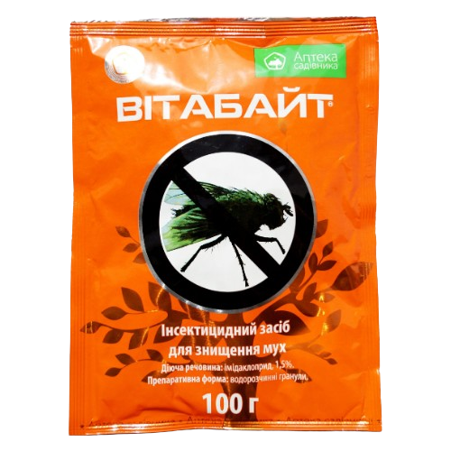 Інсектицид Вітабайт 100гр водорозчинні гранули Укравіт