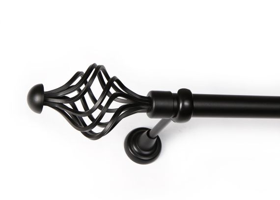 Чорний матовий Карниз для штор металевий, однорядний 25 мм Арезо