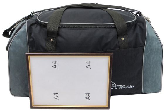 Спортивная сумка 59L Wallaby, Украина черная с серым | Зображення 6