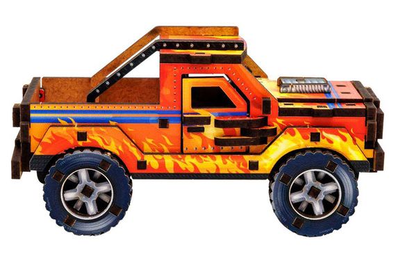 Конструктор 3D Puz-00972"Turbo off-road", дерев'яний PuzzleOk | Зображення 3