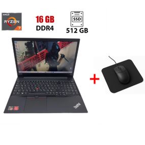 Ноутбук Lenovo ThinkPad E595 / 15.6" (1920x1080) IPS / AMD Ryzen 7 3700U (4 (8) ядра по 2.3 - 4.0 GHz) / 16 GB DDR4 / 512 GB SSD / AMD Radeon Vega Graphics / WebCam б/в + Подарунок Мишка та килимок