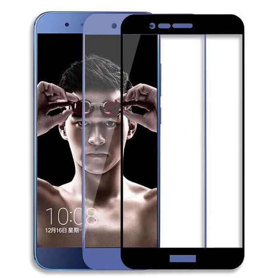 Защитное стекло 2.5D на весь экран для Huawei Honor V9 цвет Синий | Зображення 2