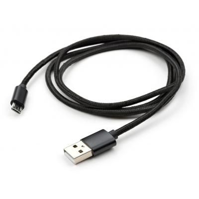 Дата кабель USB 2.0 AM to Micro 5P 1m nylon black Vinga (VCPDCMNB1BK) (VCPDCMNB1BK) | Зображення 4