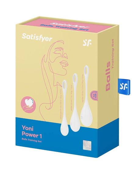 Набір йоні намистин Satisfyer Yoni Power 1 White, діаметр 2-2,5-3см, вага 22-46-74гр | Зображення 4