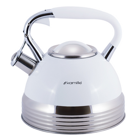Чайник 2,7л нержавіюча сталь зі свистком з ручкою "soft-touch" (білий,беж,чорний) 0696WH KAMILLE