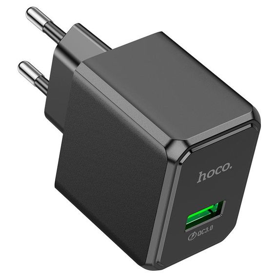 СЗУ 110-240V HOCO CS12A 1xUSB, 18W, Black, Blister | Зображення 1