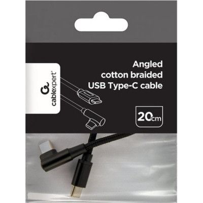 Дата кабель USB-C to USB-C 0,2m angle Cablexpert (CC-USB2-CMCML-0.2M) | Зображення 2