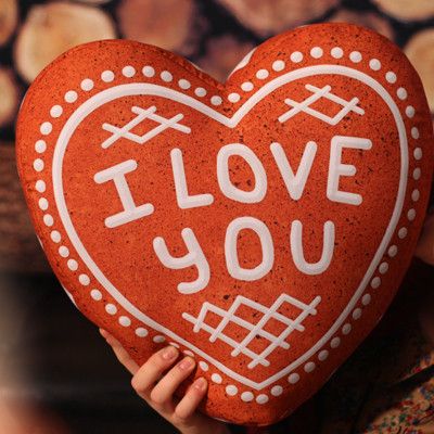 Подушка сердце 3D I love you 40х40х7,5 см (3DPS_15L068)