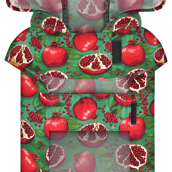 Дощовик-накидка з капюшоном для собак WAUDOG Clothes, малюнок "Гранати",L, А 48-52 см, B 60-70 см, С 42-52 см | Зображення 3