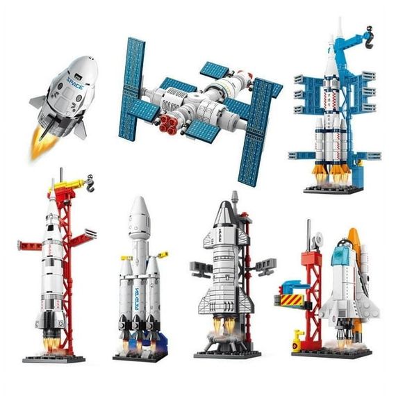 Конструктор Космічна ракета Space Shuttle для дітей ∙ Великий конструктор Ракета Шаттл Космос 452 деталей | Зображення 1
