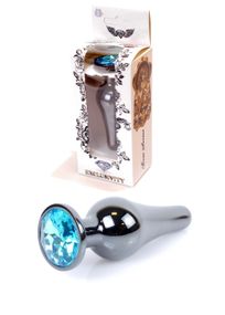 Анальная пробка -Jawellery Dark Silver BUTT PLUGLight Blue Sex Aura