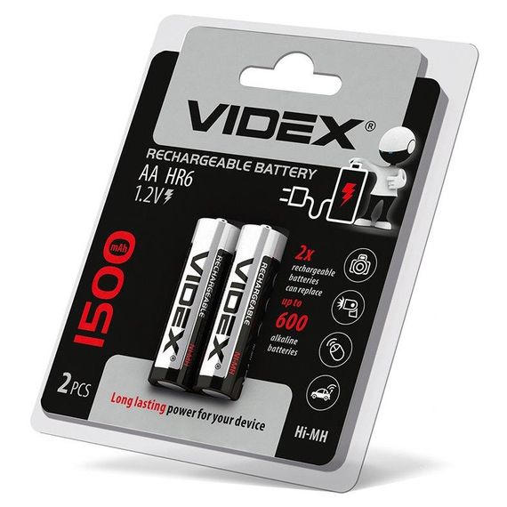 Акумулятори Videx HR6/AA 1500mAh double blister/2шт | Зображення 1