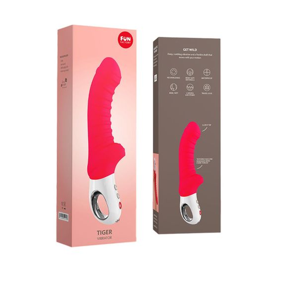 Вибратор для точки G Fun Factory TIGER india red, ребристый, подходит для анальной стимуляции sexstyle | Зображення 6
