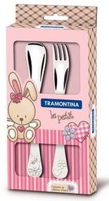 Набір дитячих столових приборів Tramontina Baby Le Petit Pink 66973/015, 2 шт, ложка і виделка