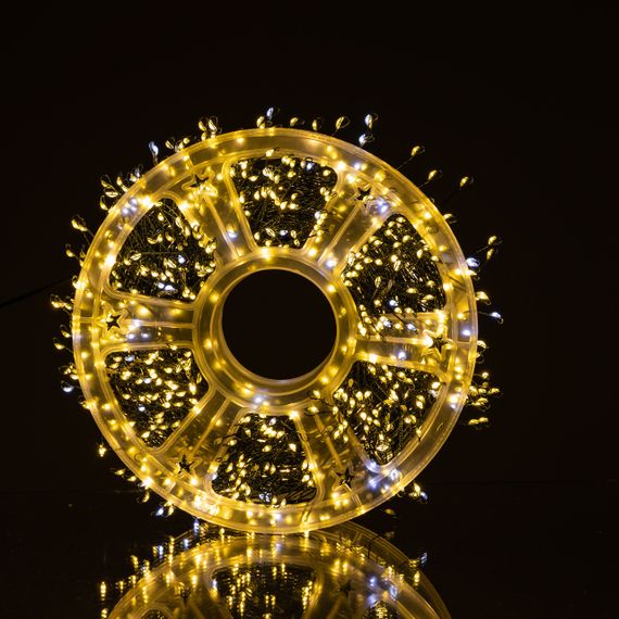 Новорічна гірлянда кімнатна роса Хвойна лапа 50 м 1500 LED зелений провід Жовте сяйво D1500L50MGY | Зображення 5