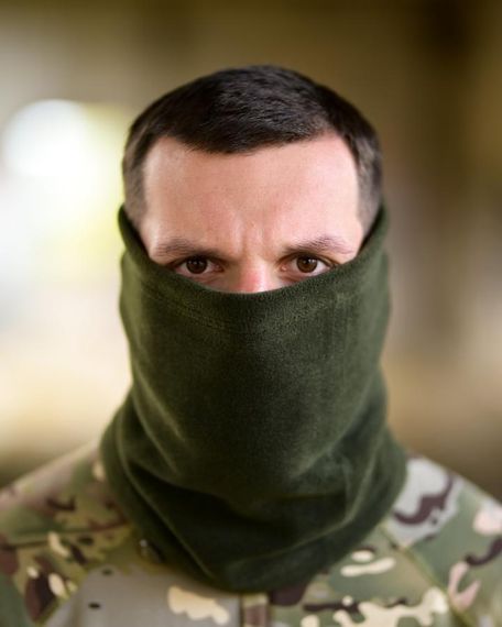 Баф флісовий олива тактичний шарф труба чоловічий бафф для військових маска підшоломник для активного
