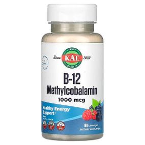 Витамин Б12 KAL Vitamin B-12 Methylcobalamin 1000 mcg 60 Lozenges Berry