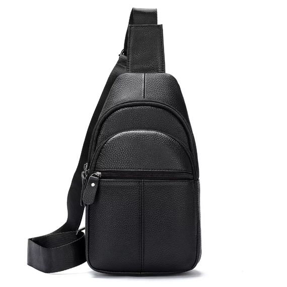 Стильна чоловіча шкіряна сумка через плече, натуральна шкіра флотар, якісна фурнітура | Зображення 5