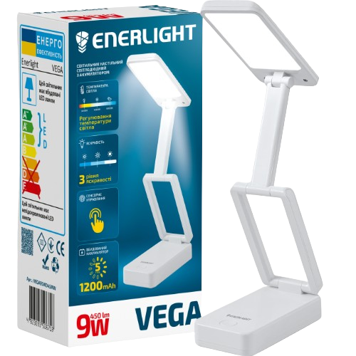 Лампа настільна LED 9W 3000-6000К з акумулятором білий VEGA9SMD45MW VARTA
