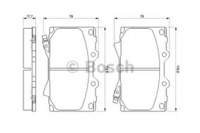 Комплект гальмівних колодок - дискові BOSCH 0986424640 на TOYOTA PRADO (FZJ1_, UZJ100)