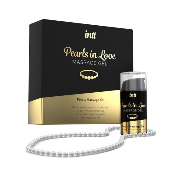 Набор для жемчужного массажа Intt Pearls in Love: ожерелье и силиконовый массажный гель Sex Aura