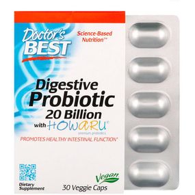 Пробіотик Doctor's Best Digestive Probiotic with Howaru, 20 Billion CFU 30 Veg Caps DRB-00362