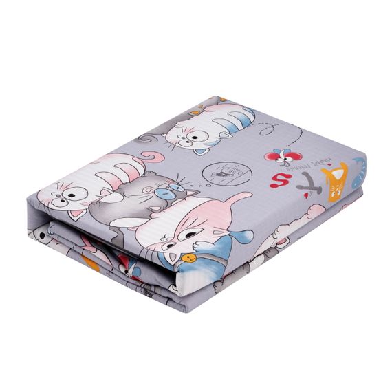 Набір постільної білизни 2,0сп Ardesto Gloria, 200х220см, 100% бавовна, сатин, веселі котики, сірий (ART2022FC) | Зображення 3