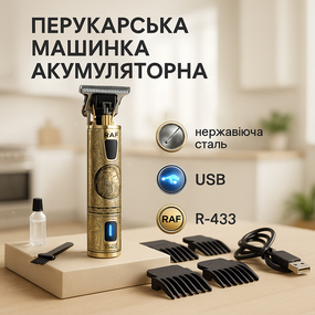 Бездротова машинка для стрижки волосся, Машинка для стрижки акумуляторна з насадками XU-87