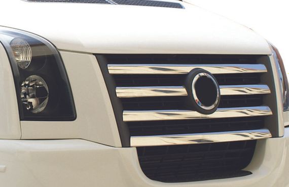 Накладки на решетку 2006-2011 OmsaLine - Итальянская нержавейка для Volkswagen Crafter | Зображення 1