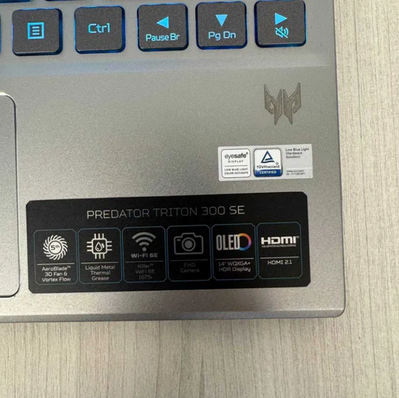 Ноутбук Acer Predator Triton 14 3K 90Hz i7 12700H 16GB SSD 2TB RTX 3060 Б/В | Зображення 4