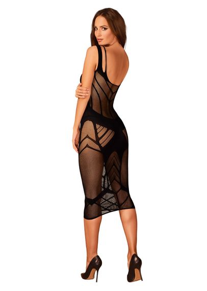 Полупрозрачное платье меди Obsessive D609 dress S/M/L, black, Черный, S/M/L | Зображення 3