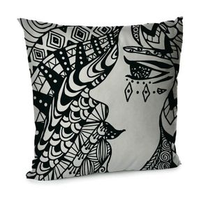 Подушка диванная с бархата Женщина 45x45 см (45BP_TFL032)