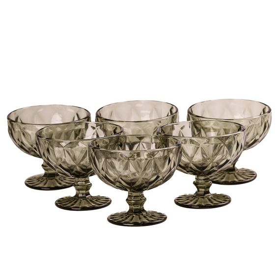 Креманки из толстого стекла набор 6 штук по 300 мл Зеленый | Зображення 2