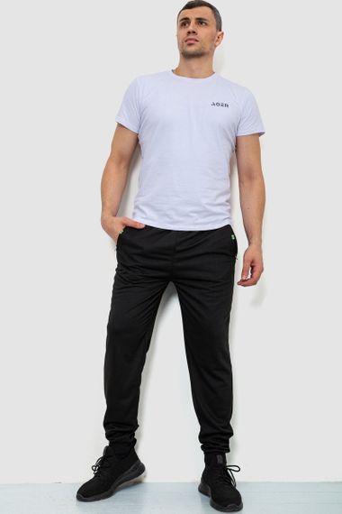 Спорт штани чоловічі двонитка, колір чорний, 244R41298 | Зображення 1