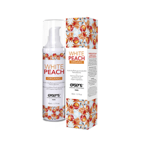Массажное масло EXSENS Organic White Peach 50мл разогревающее, без сахара, без парабенов, съедобное