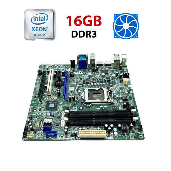 Комплект: Материнская плата Dell Optiplex 7010 MT + Intel Xeon E3-1225 v2 (4 ядера по 3.2 - 3.6 GHz) + 16 GB DDR3 + Кулер Vinga Q4 б/у