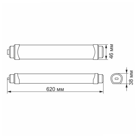 LED світильник IP65 лінійний магістральний VIDEX 18W 0,6М 5000K | Зображення 1