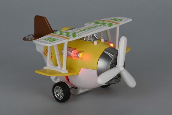 Самолет металический инерционный Same Toy Aircraft желтый со светом и музыкой SY8015Ut-1 (SY8015Ut-1) | Зображення 1