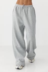 Спортивні штани з плюшевим начісом - сірий цвет, L (є розміри)