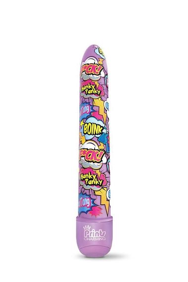 Вібратор нереалістичний Prints Charming Global Novelties фіолетовий 17.7 см 10 режимів тихий | Зображення 1