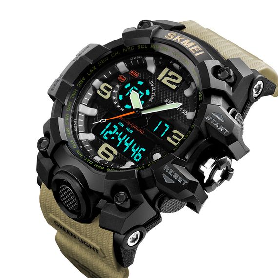 Чоловічий годинник Skmei 1155 Black-Khaki | Зображення 2