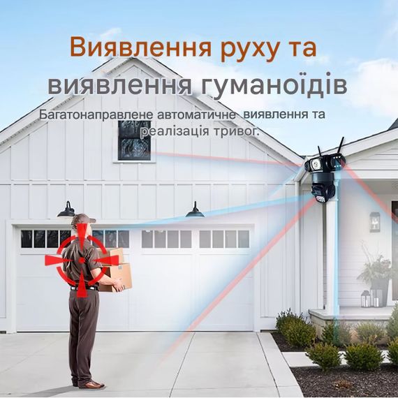 Камера на 3 лінзи з 4G та сонячною панеллю V380 (46385-10244_1883) | Зображення 8