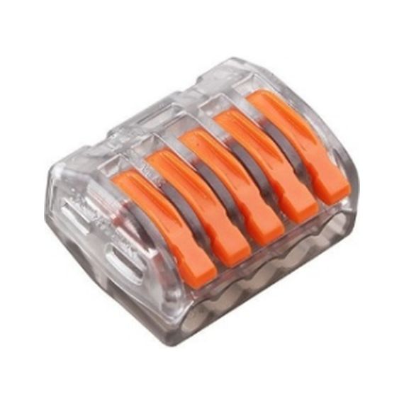 З'єднувач кабелю 5-pin аналог WAGO PCT-415-T, 15штпак Voltronic (WAGO222-415-T/15)