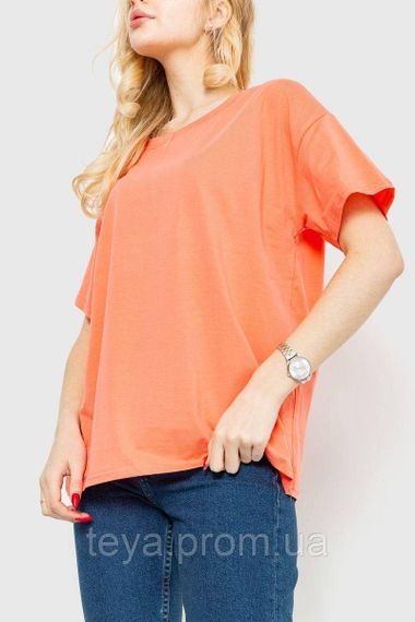 Футболка жіноча однотонний колір кораловий розмір L-XL FA_007187 | Зображення 2