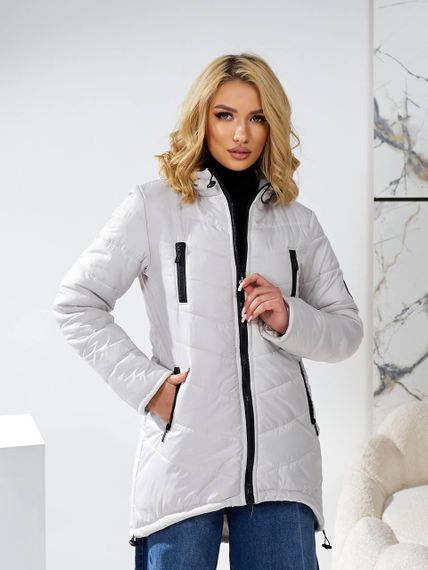 Елегантна жіноча парка, арт. 300, перлинний сіро білий | Зображення 9