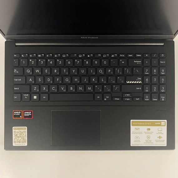 Ультрабук Asus VivoBook GO 15 E1504F-WS51 / 15.6" (1920x1080) IPS / AMD Ryzen 5 40 (4 (8) ядра по 2.8 - 4.3 GHz) / 8 GB DDR5 / 512 GB SSD / AMD Radeon 610M / WebCam б/в + Подарунок Бездротова миша / USB | Зображення 2